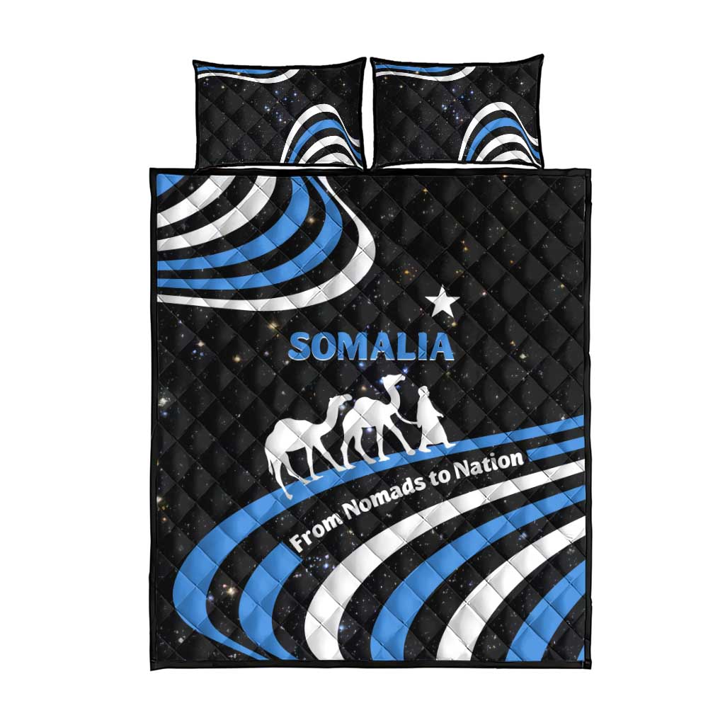 Somalia Quilt Bed Set with From Nomads to Nation Camel Galaxy Flag Spirit TS04