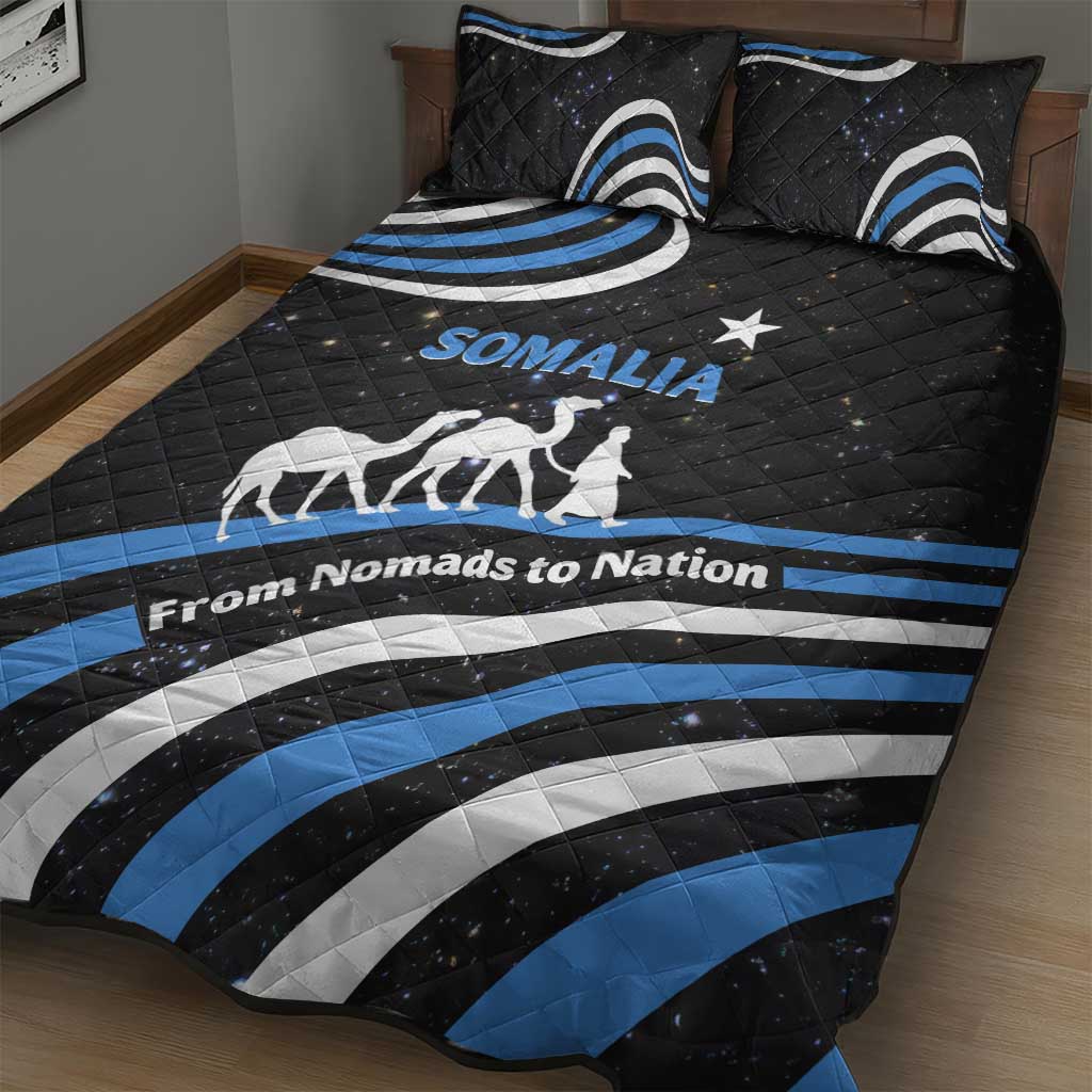 Somalia Quilt Bed Set with From Nomads to Nation Camel Galaxy Flag Spirit TS04