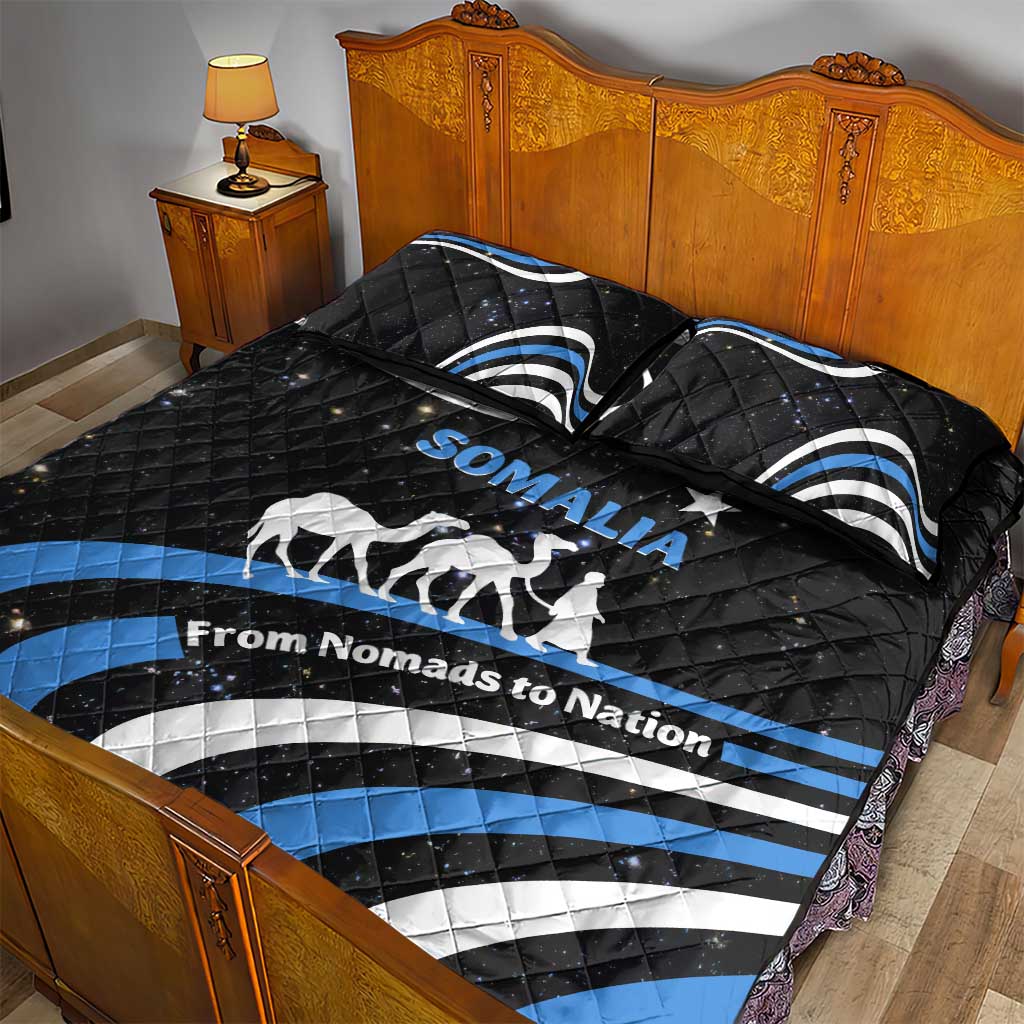 Somalia Quilt Bed Set with From Nomads to Nation Camel Galaxy Flag Spirit TS04