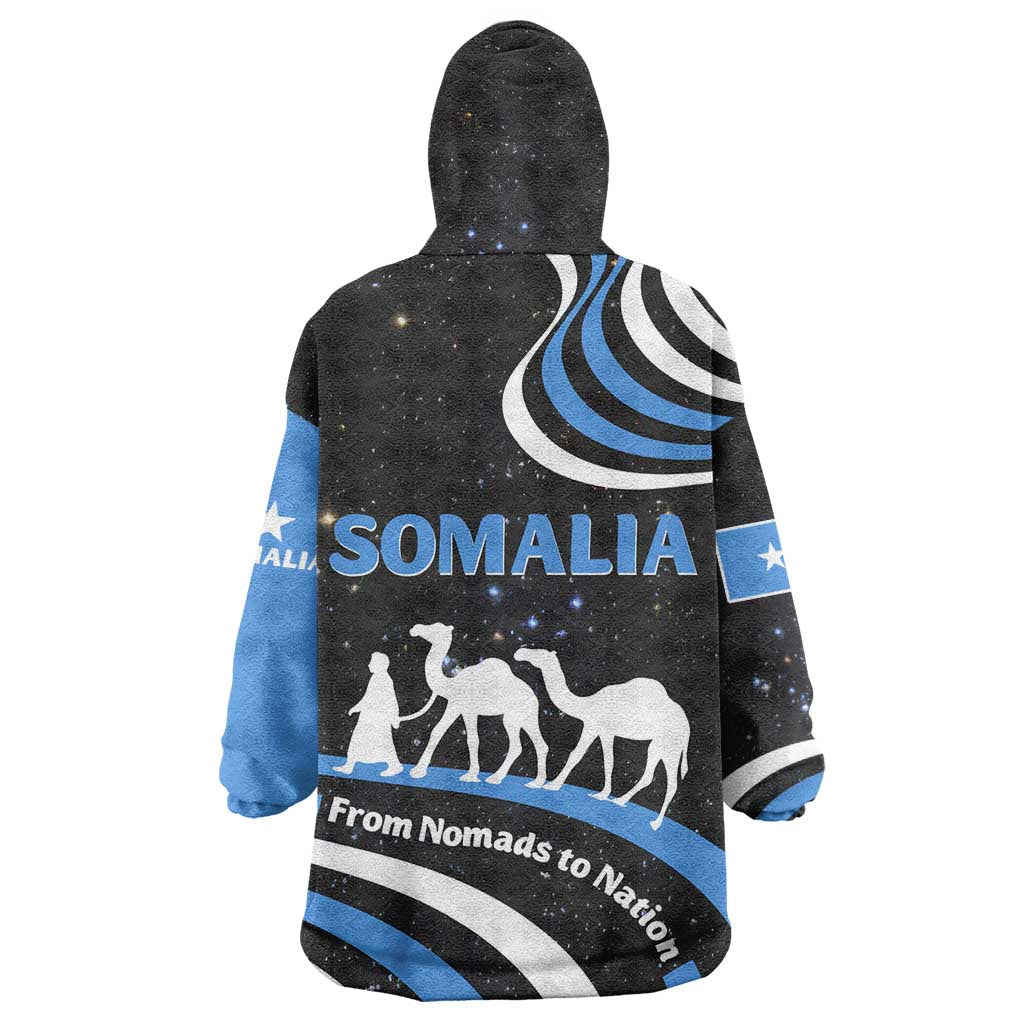 Somalia Wearable Blanket Hoodie with From Nomads to Nation Camel Galaxy Flag Spirit TS04