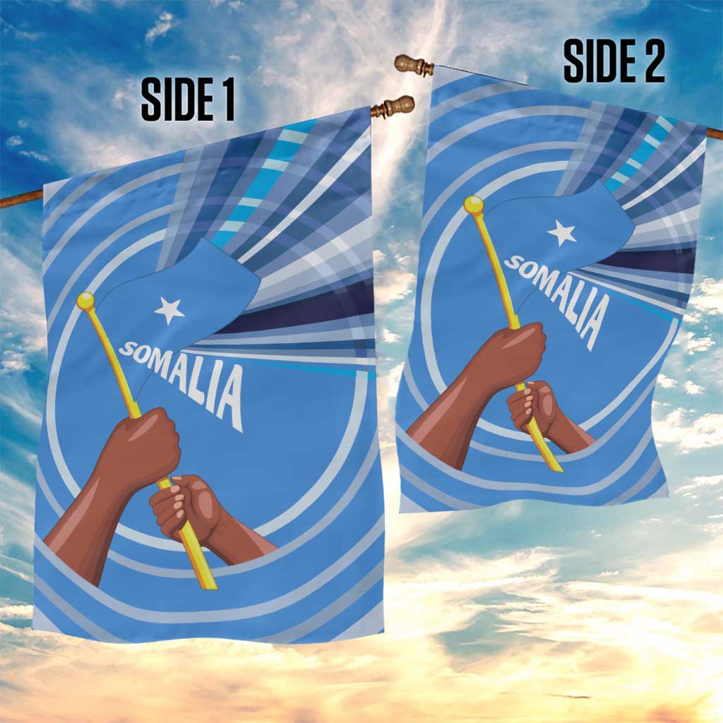 Somalia Garden Flag with Raised Fist Flag Blue Unity Wave Spirit TS04