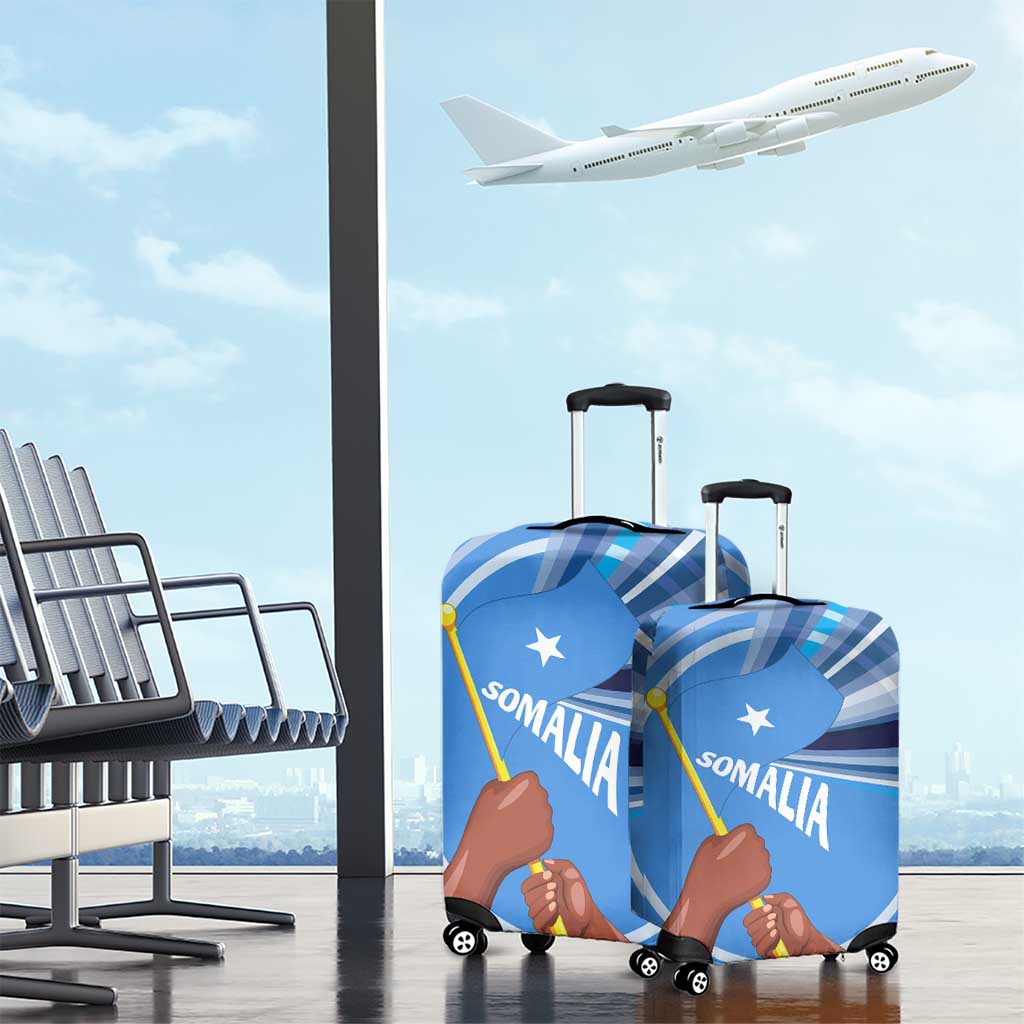Somalia Luggage Cover with Raised Fist Flag Blue Unity Wave Spirit TS04
