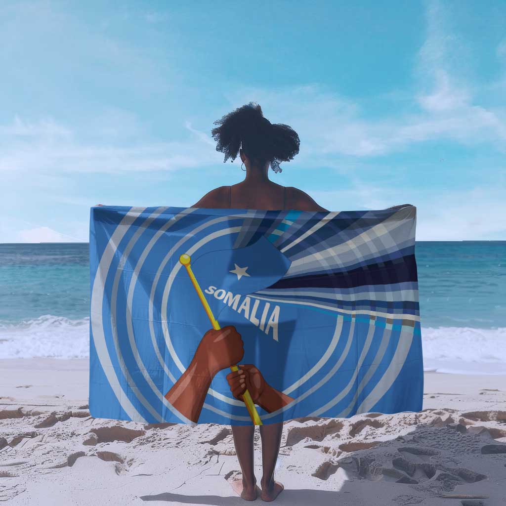 Somalia Sarong with Raised Fist Flag Blue Unity Wave Spirit TS04