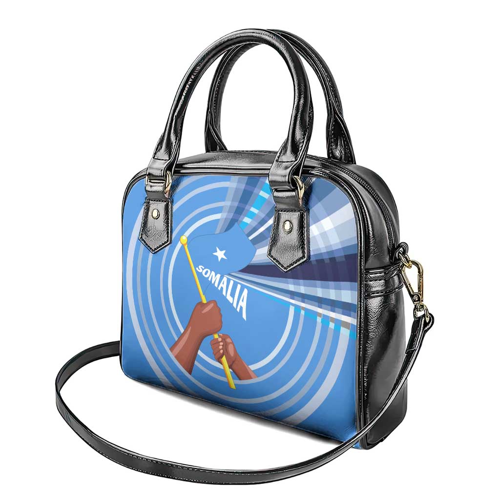Somalia Shoulder Handbag with Raised Fist Flag Blue Unity Wave Spirit TS04
