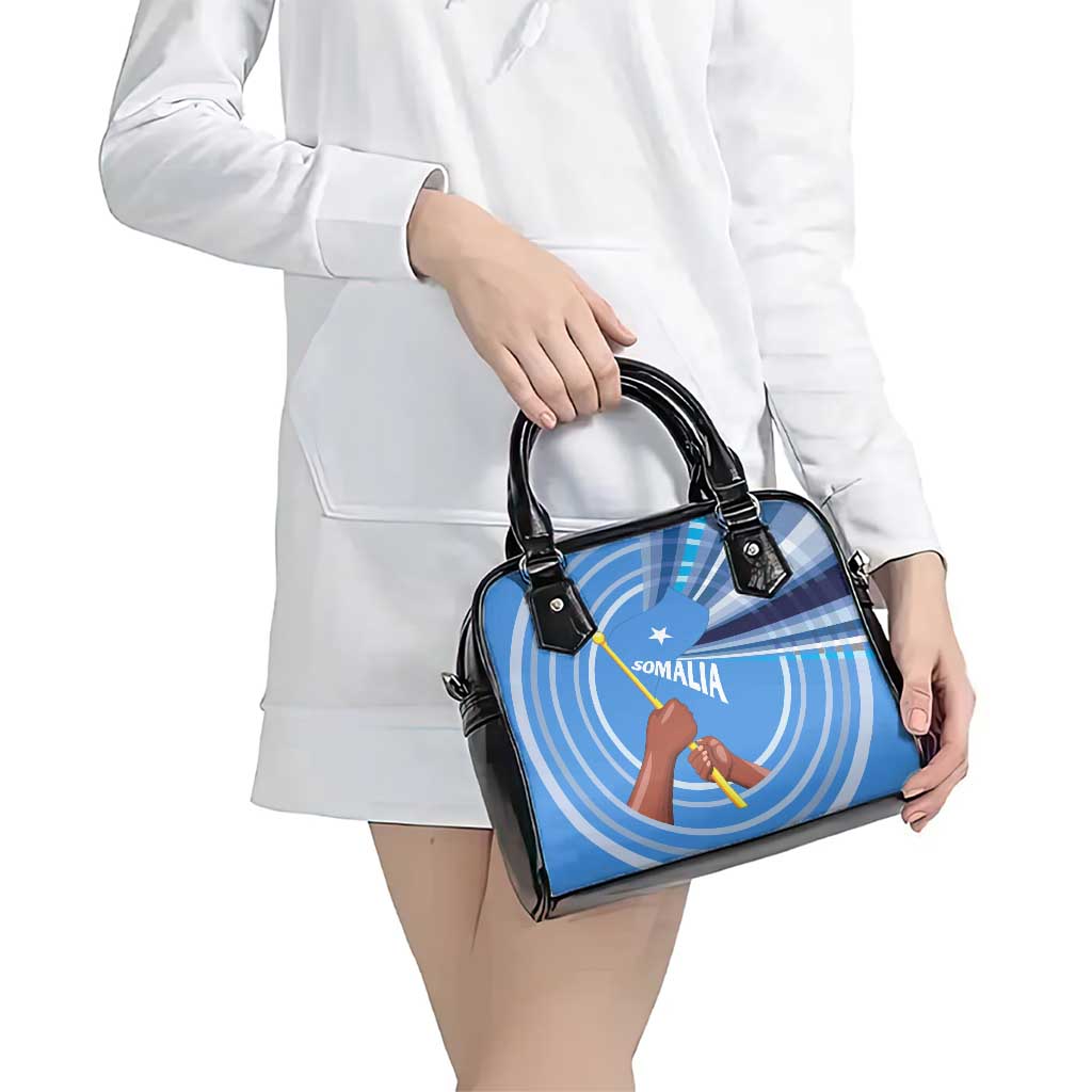 Somalia Shoulder Handbag with Raised Fist Flag Blue Unity Wave Spirit TS04