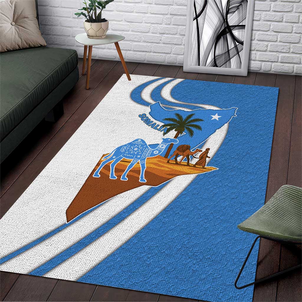 Somalia Area Rug with Camel Desert Map Palm Tree Heritage Spirit TS04