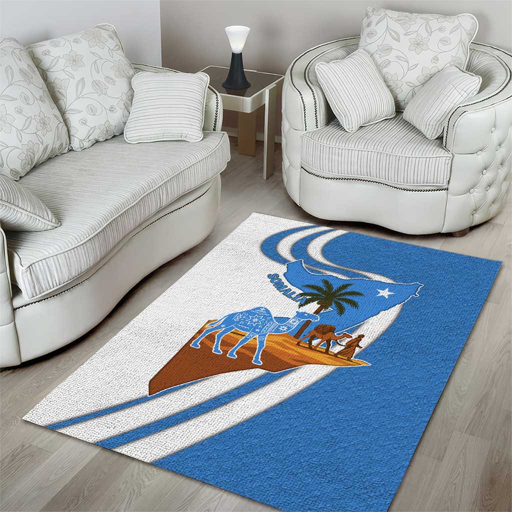 Somalia Area Rug with Camel Desert Map Palm Tree Heritage Spirit TS04