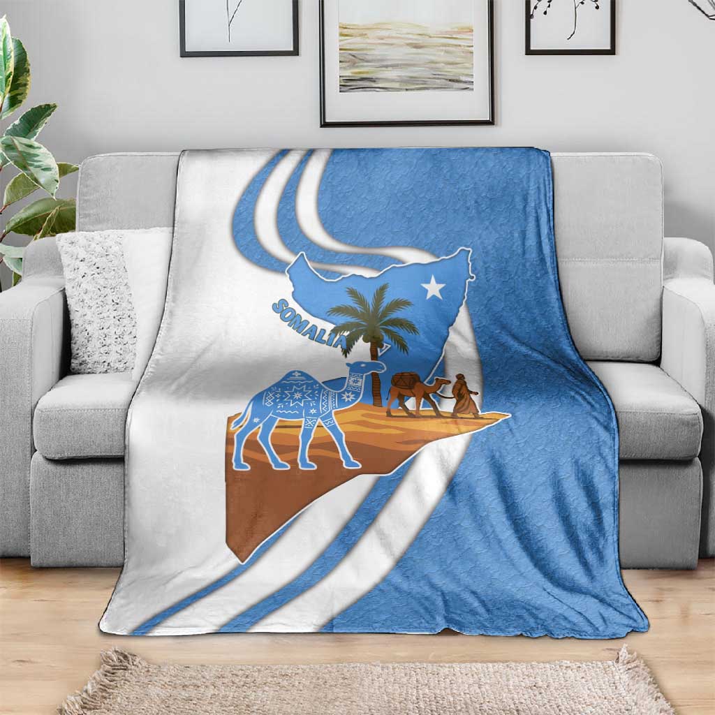 Somalia Blanket with Camel Desert Map Palm Tree Heritage Spirit TS04
