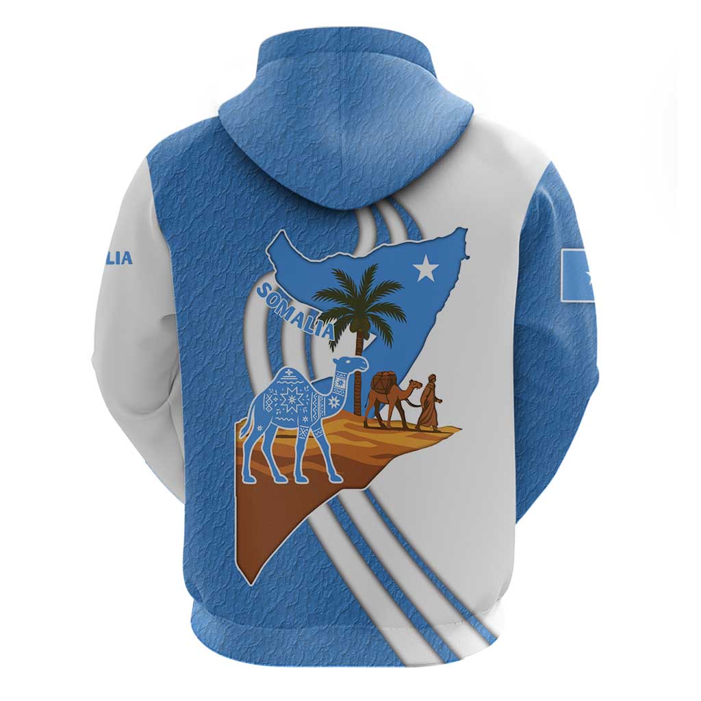 Somalia Hoodie with Camel Desert Map Palm Tree Heritage Spirit TS04