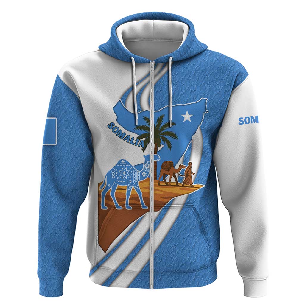 Somalia Hoodie with Camel Desert Map Palm Tree Heritage Spirit TS04