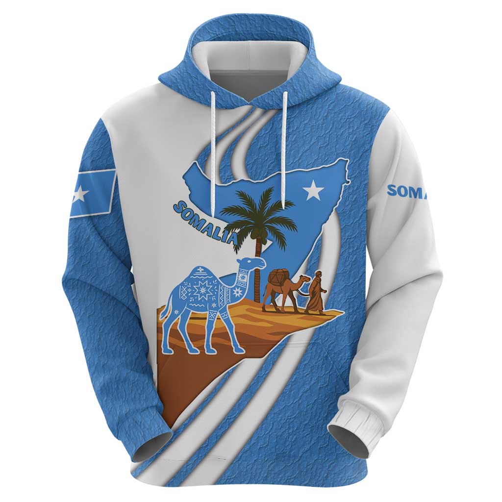 Somalia Hoodie with Camel Desert Map Palm Tree Heritage Spirit TS04