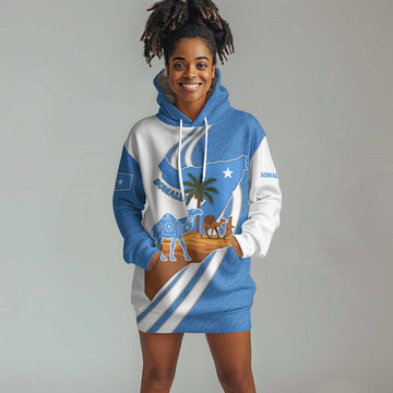 Somalia Hoodie Dress with Camel Desert Map Palm Tree Heritage Spirit TS04