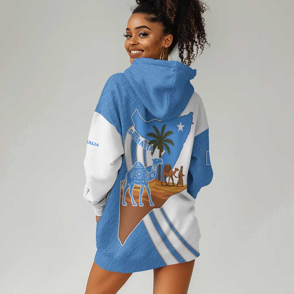 Somalia Hoodie Dress with Camel Desert Map Palm Tree Heritage Spirit TS04
