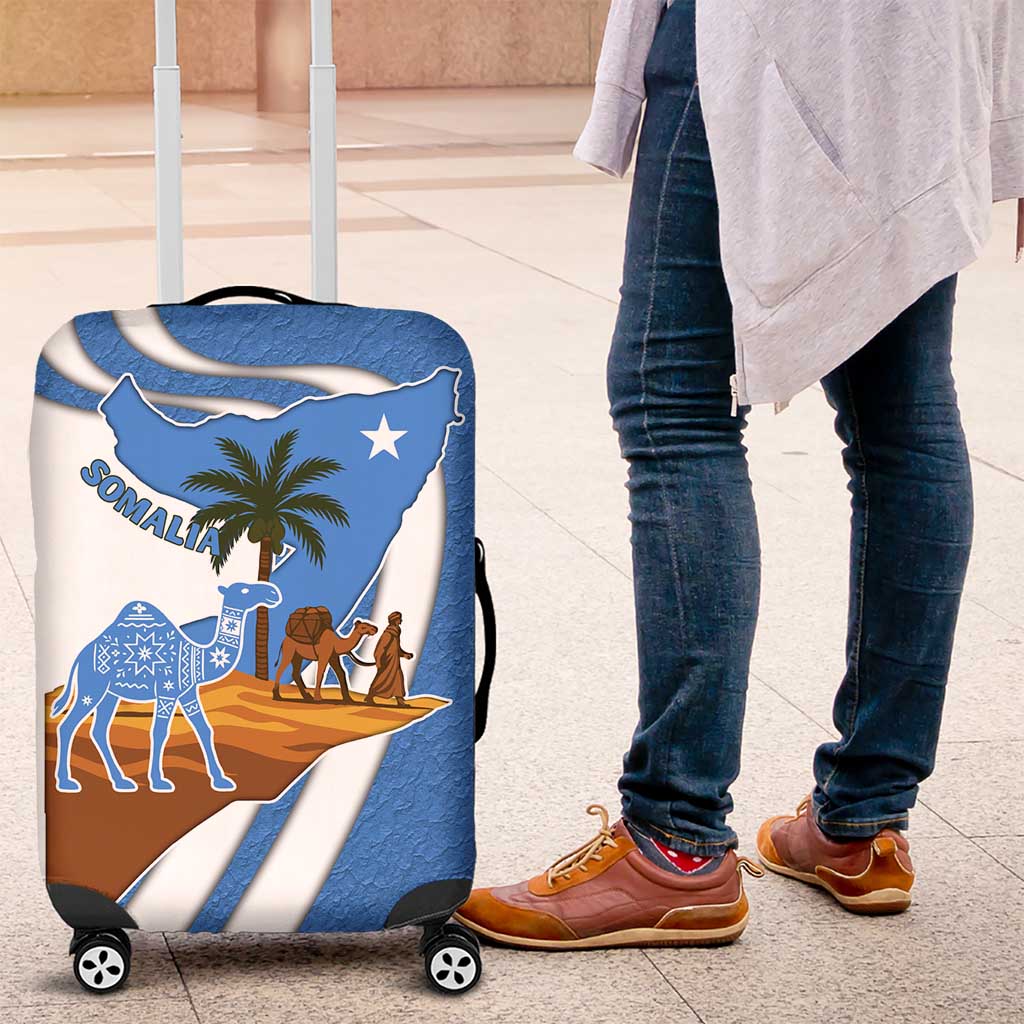 Somalia Luggage Cover with Camel Desert Map Palm Tree Heritage Spirit TS04