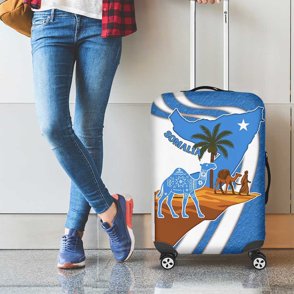 Somalia Luggage Cover with Camel Desert Map Palm Tree Heritage Spirit TS04