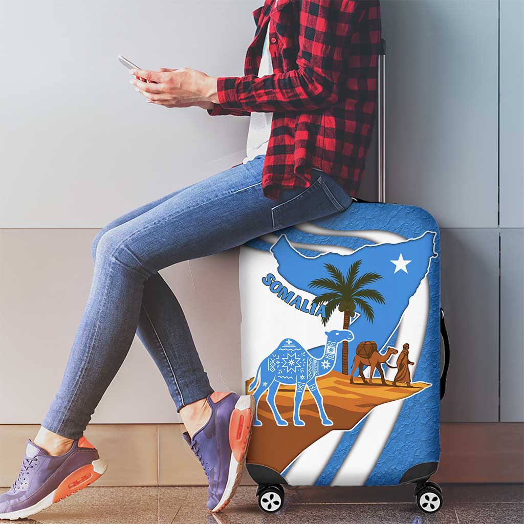 Somalia Luggage Cover with Camel Desert Map Palm Tree Heritage Spirit TS04