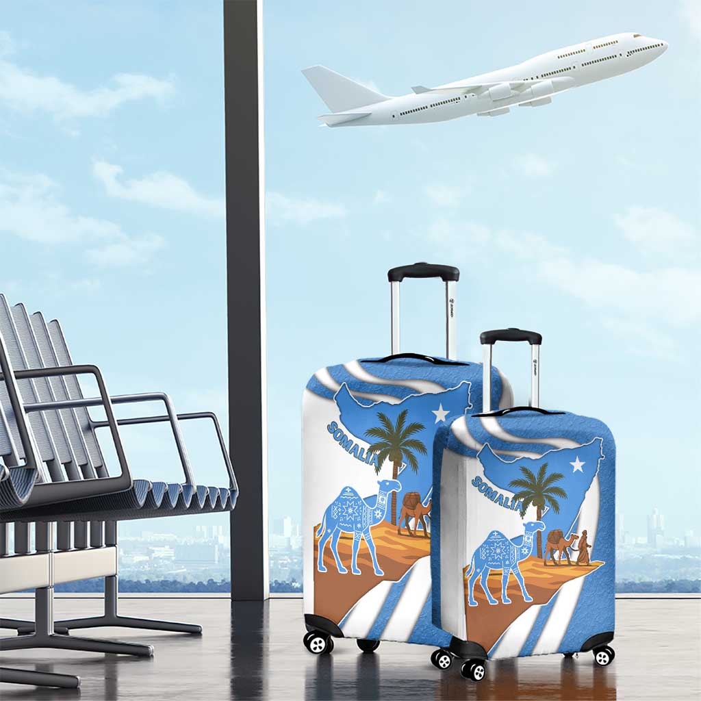 Somalia Luggage Cover with Camel Desert Map Palm Tree Heritage Spirit TS04