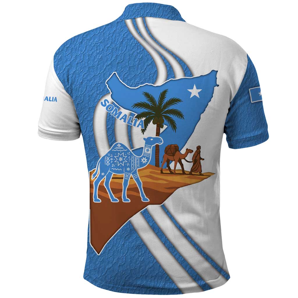 Somalia Polo Shirt with Camel Desert Map Palm Tree Heritage Spirit TS04