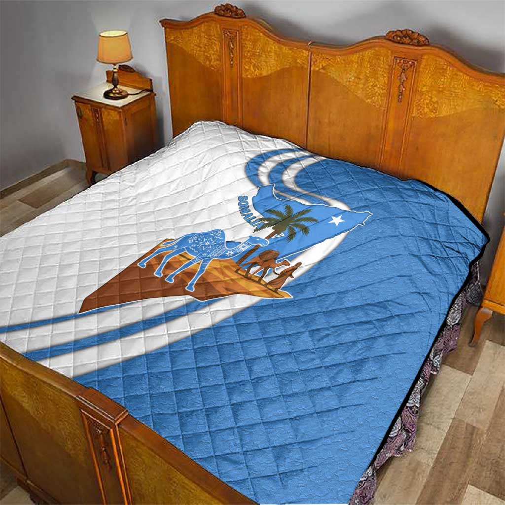 Somalia Quilt with Camel Desert Map Palm Tree Heritage Spirit TS04