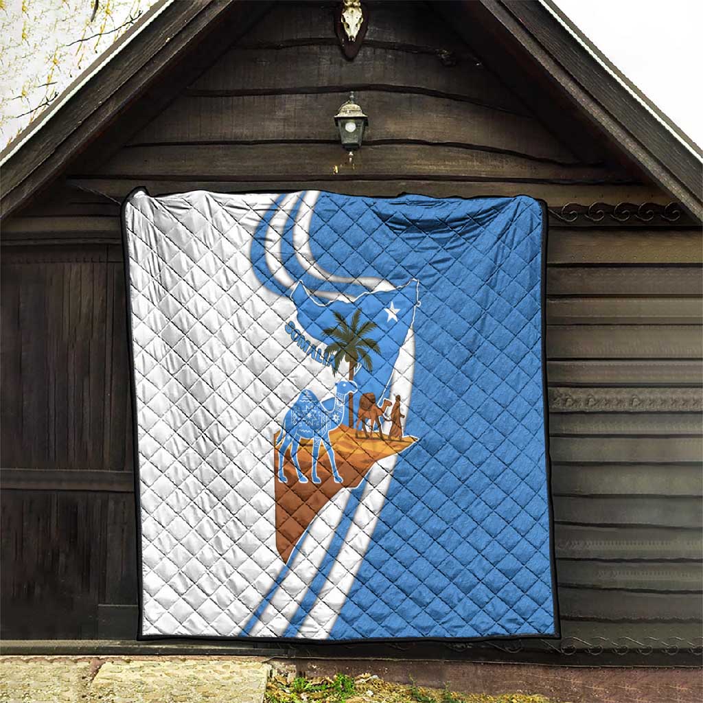 Somalia Quilt with Camel Desert Map Palm Tree Heritage Spirit TS04