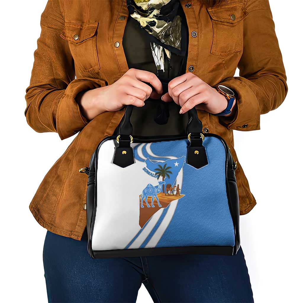 Somalia Shoulder Handbag with Camel Desert Map Palm Tree Heritage Spirit TS04