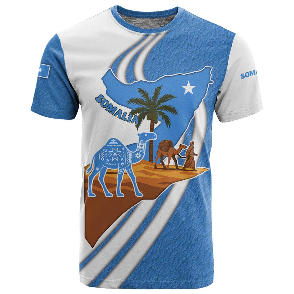 Somalia T shirt with Camel Desert Map Palm Tree Heritage Spirit TS04