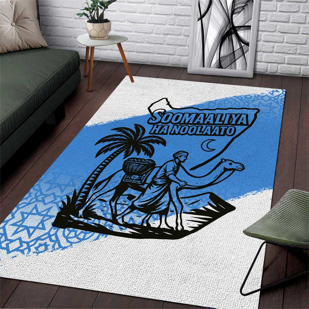 Somalia Area Rug with Soomaaliya Ha Noolaato Nomad Moon Flag Spirit TS04