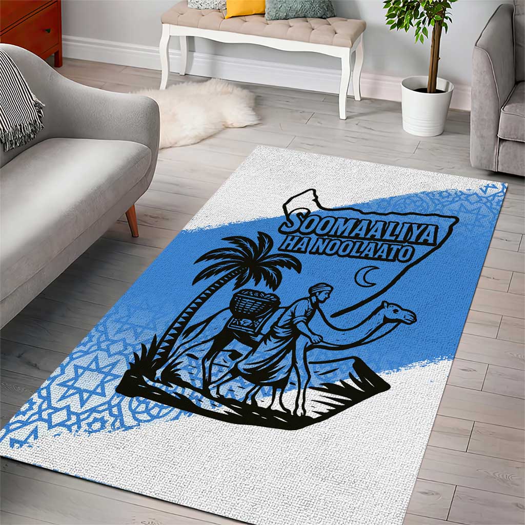 Somalia Area Rug with Soomaaliya Ha Noolaato Nomad Moon Flag Spirit TS04