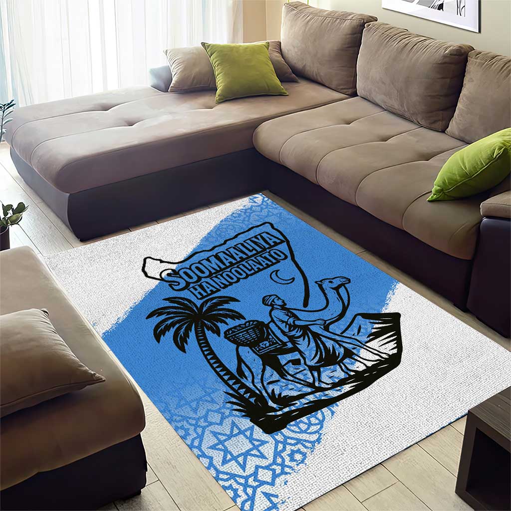 Somalia Area Rug with Soomaaliya Ha Noolaato Nomad Moon Flag Spirit TS04