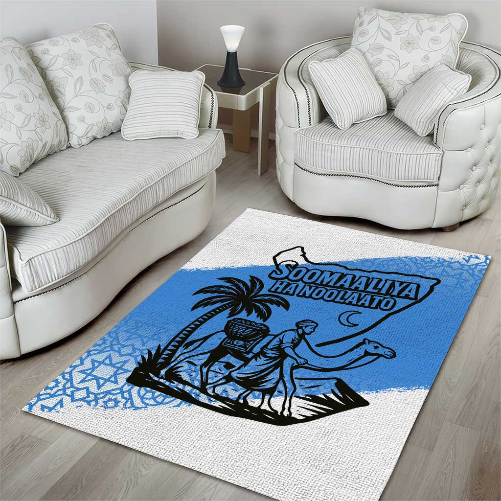 Somalia Area Rug with Soomaaliya Ha Noolaato Nomad Moon Flag Spirit TS04