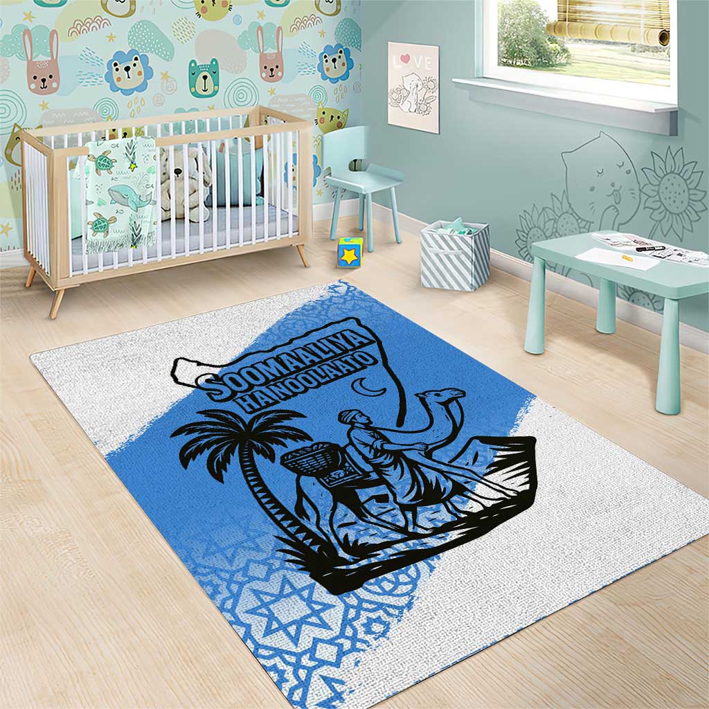 Somalia Area Rug with Soomaaliya Ha Noolaato Nomad Moon Flag Spirit TS04