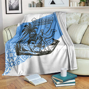 Somalia Blanket with Soomaaliya Ha Noolaato Nomad Moon Flag Spirit TS04