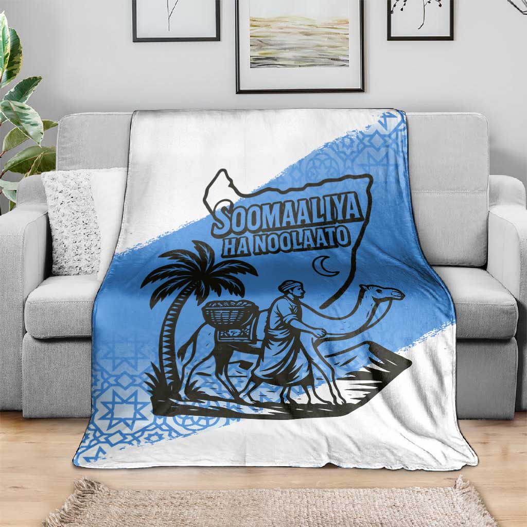 Somalia Blanket with Soomaaliya Ha Noolaato Nomad Moon Flag Spirit TS04