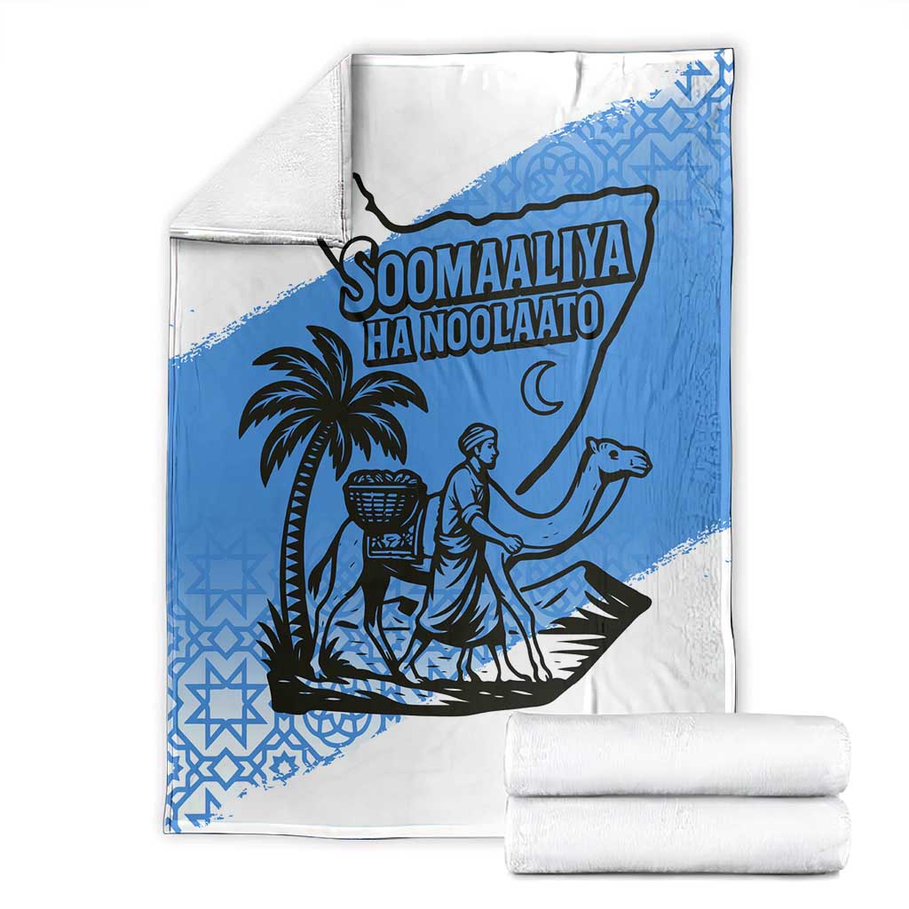 Somalia Blanket with Soomaaliya Ha Noolaato Nomad Moon Flag Spirit TS04