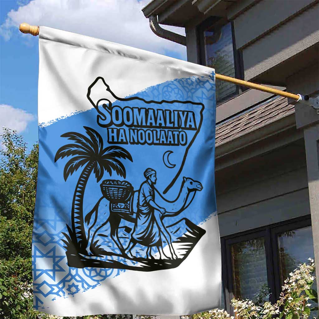 Somalia Garden Flag with Soomaaliya Ha Noolaato Nomad Moon Flag Spirit TS04