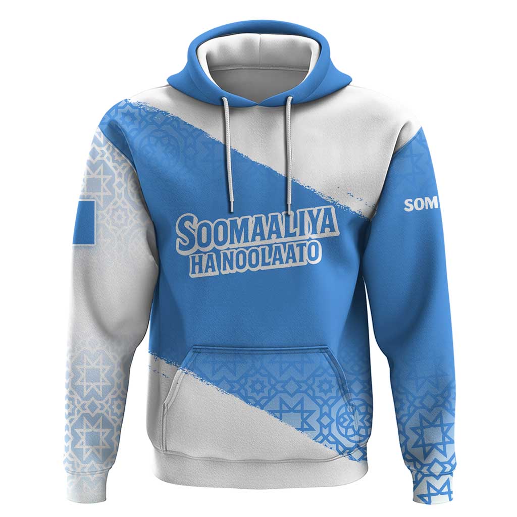 Somalia Hoodie with Soomaaliya Ha Noolaato Nomad Moon Flag Spirit TS04