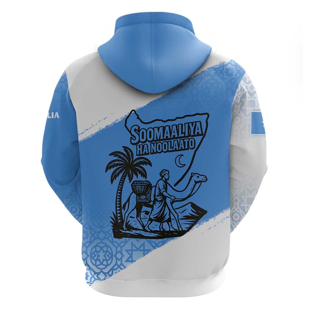 Somalia Hoodie with Soomaaliya Ha Noolaato Nomad Moon Flag Spirit TS04