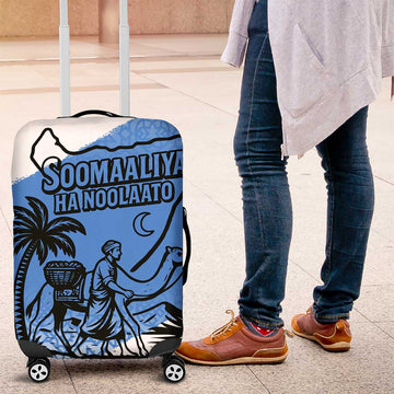 Somalia Luggage Cover with Soomaaliya Ha Noolaato Nomad Moon Flag Spirit TS04