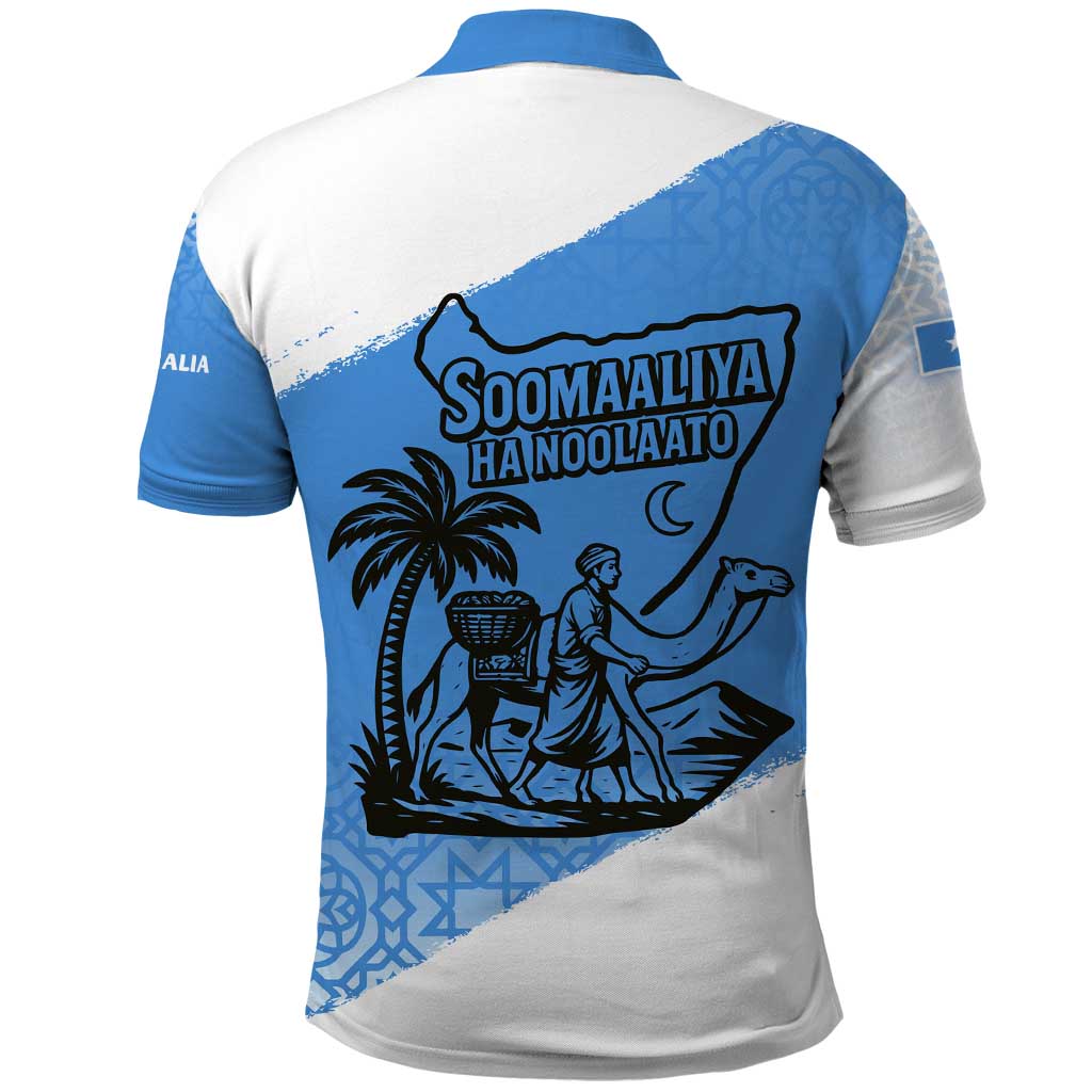 Somalia Polo Shirt with Soomaaliya Ha Noolaato Nomad Moon Flag Spirit TS04