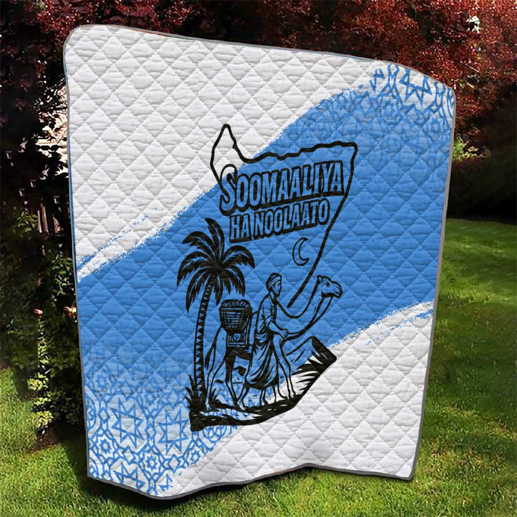 Somalia Quilt with Soomaaliya Ha Noolaato Nomad Moon Flag Spirit TS04