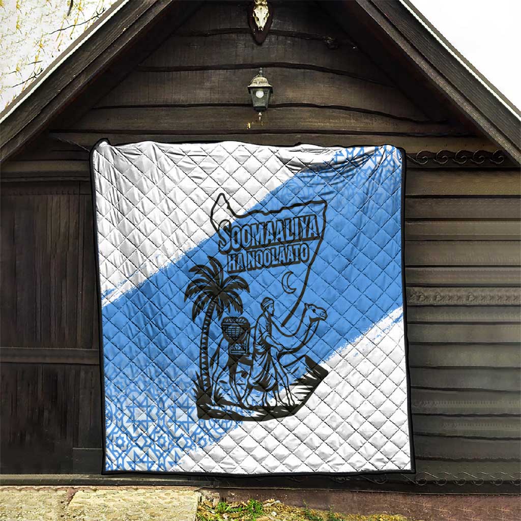 Somalia Quilt with Soomaaliya Ha Noolaato Nomad Moon Flag Spirit TS04