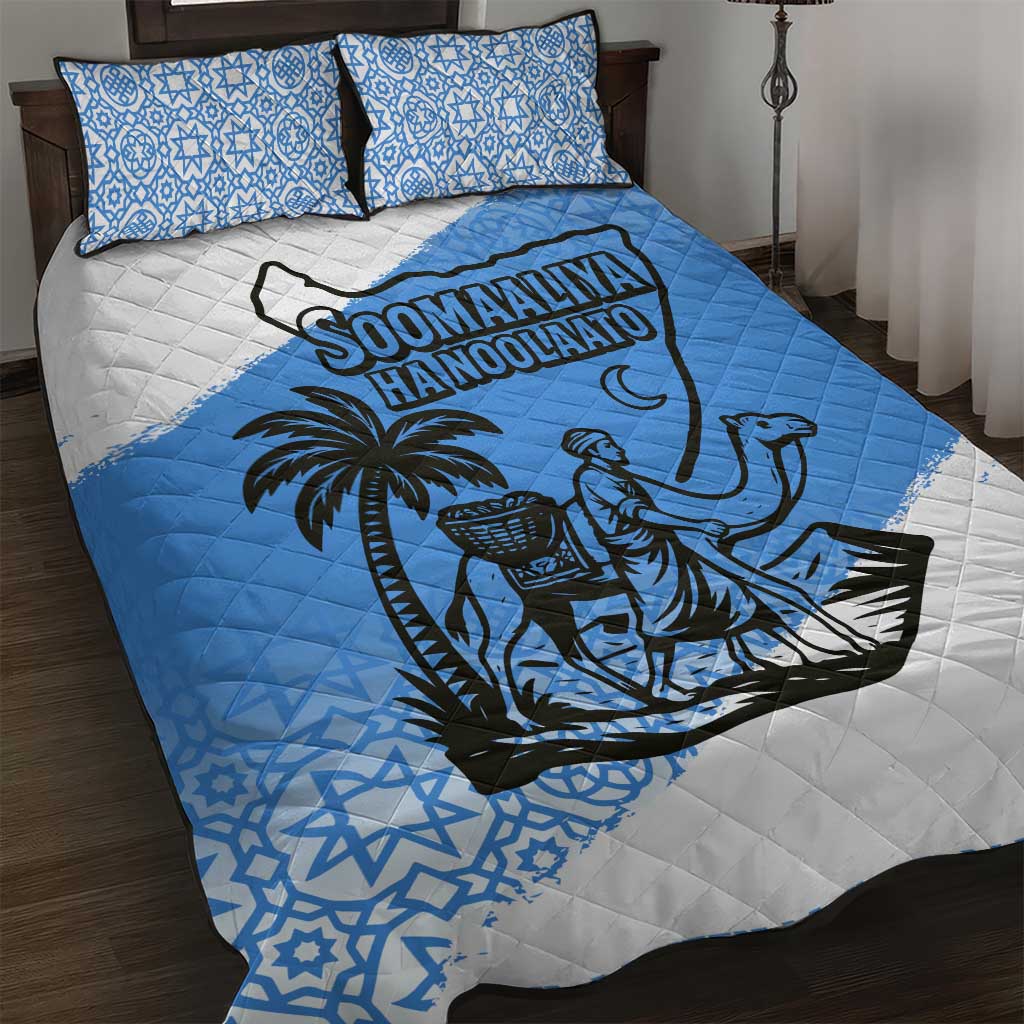 Somalia Quilt Bed Set with Soomaaliya Ha Noolaato Nomad Moon Flag Spirit TS04