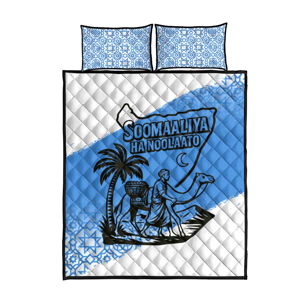 Somalia Quilt Bed Set with Soomaaliya Ha Noolaato Nomad Moon Flag Spirit TS04