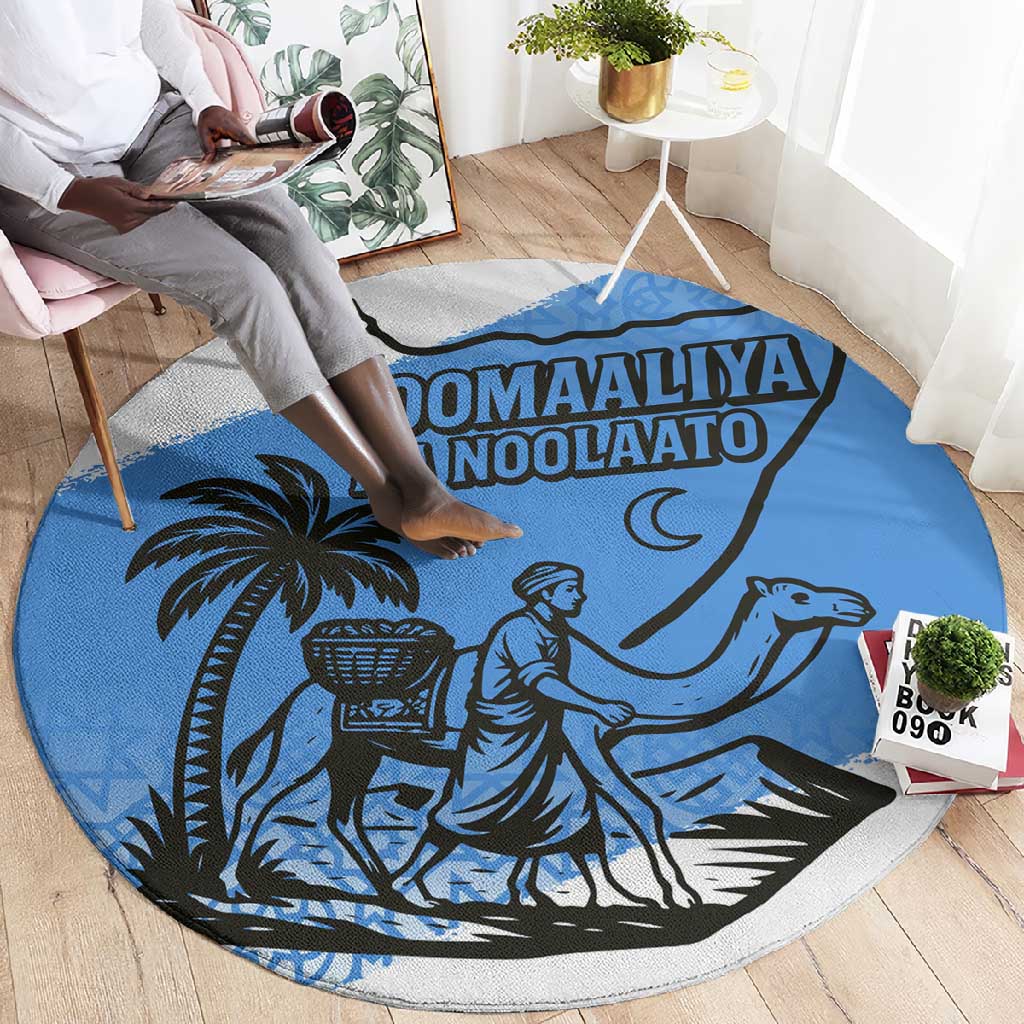 Somalia Round Carpet with Soomaaliya Ha Noolaato Nomad Moon Flag Spirit TS04