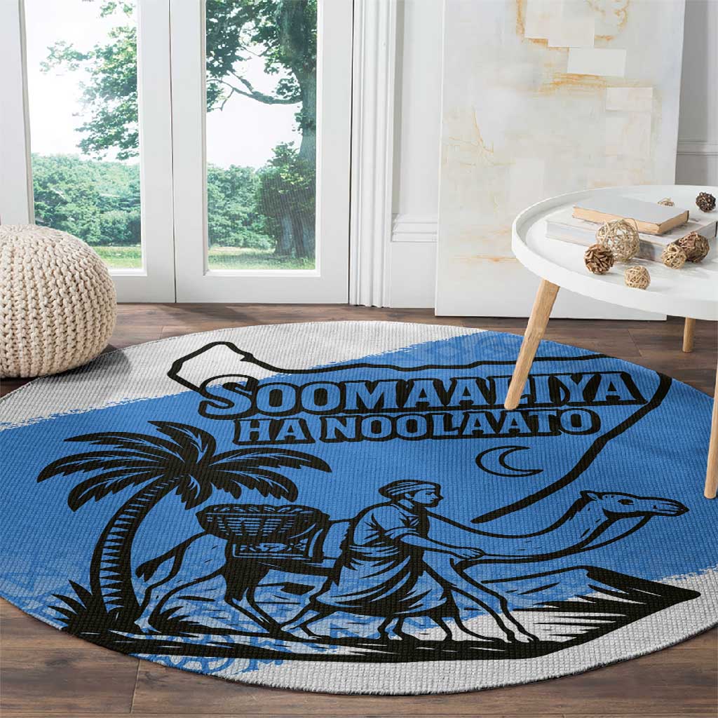 Somalia Round Carpet with Soomaaliya Ha Noolaato Nomad Moon Flag Spirit TS04