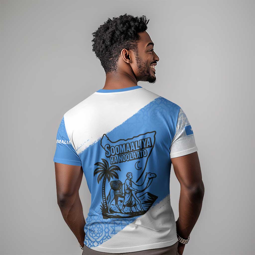 Somalia T shirt with Soomaaliya Ha Noolaato Nomad Moon Flag Spirit TS04