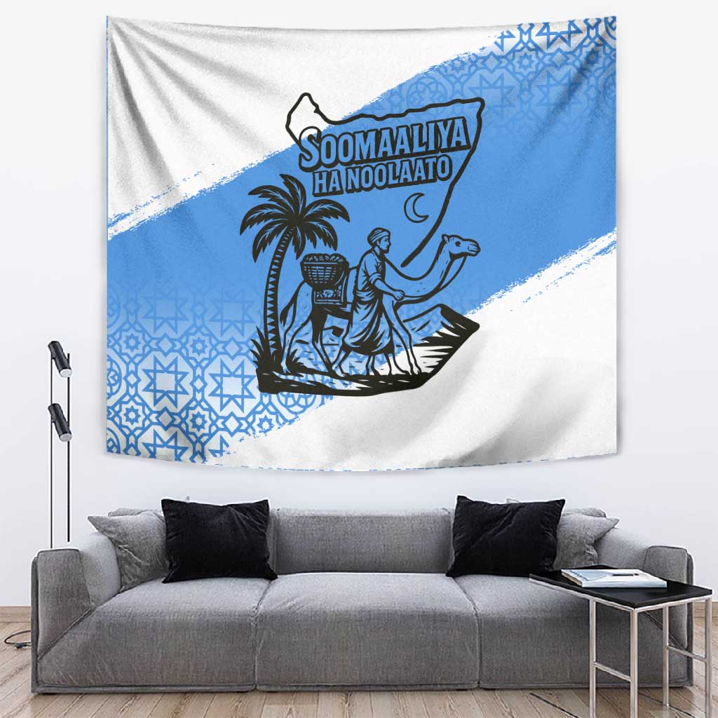 Somalia Tapestry with Soomaaliya Ha Noolaato Nomad Moon Flag Spirit TS04