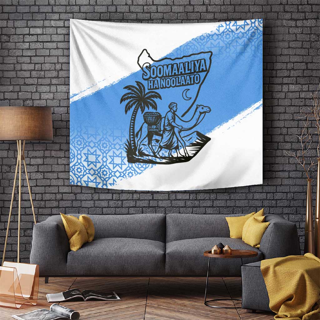 Somalia Tapestry with Soomaaliya Ha Noolaato Nomad Moon Flag Spirit TS04