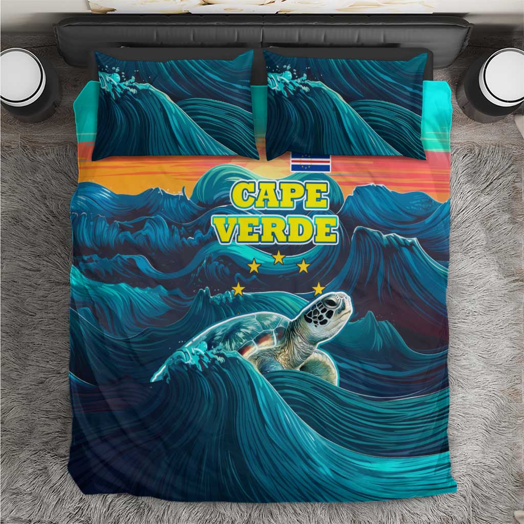 Cape Verde Bedding Set with Loggerhead Sea Turtle Ocean Sunset Spirit TS04