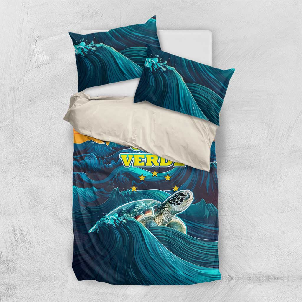 Cape Verde Bedding Set with Loggerhead Sea Turtle Ocean Sunset Spirit TS04
